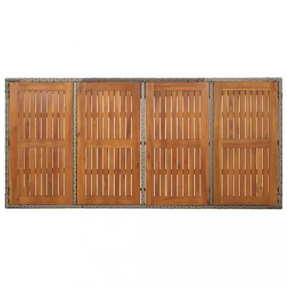 7 részes szürke polyrattan kerti étkezőgarnitúra párnával