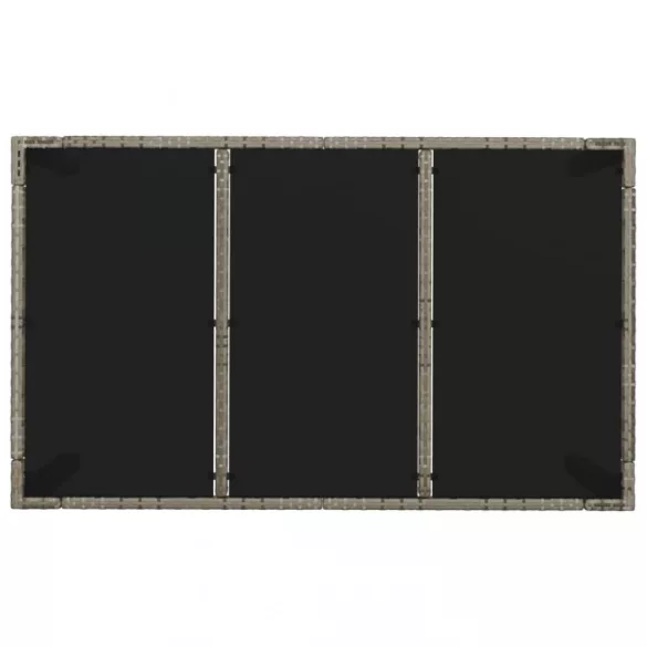 7 részes szürke polyrattan kerti étkezőgarnitúra párnával