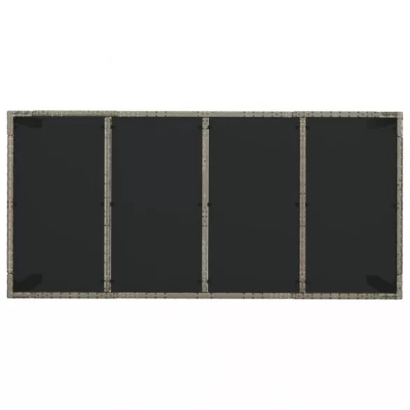 7 részes szürke polyrattan kerti étkezőgarnitúra párnával