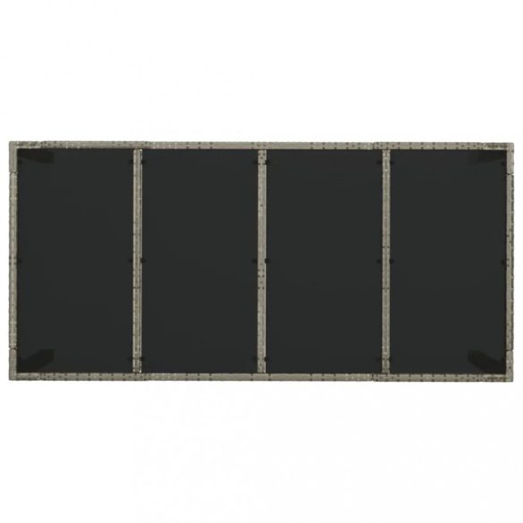 9 részes szürke polyrattan kerti étkezőgarnitúra párnával