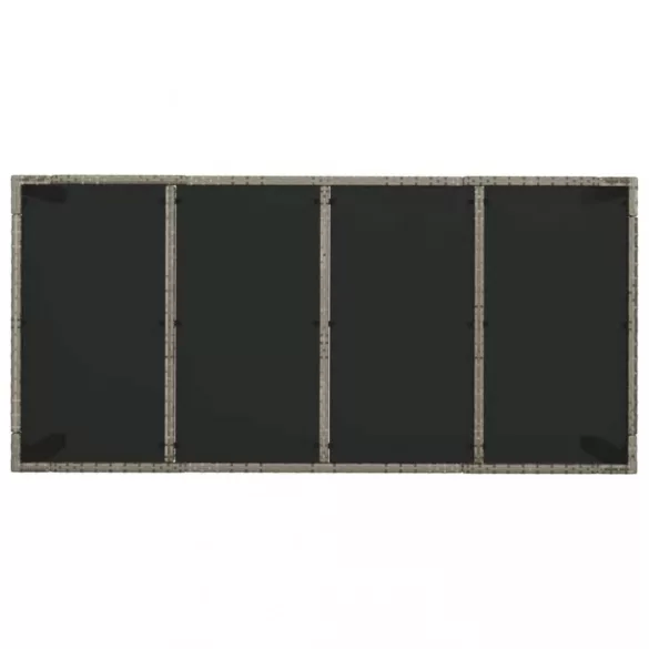 7 részes szürke polyrattan kerti étkezőgarnitúra párnával