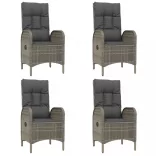 7 részes szürke polyrattan kerti étkezőgarnitúra párnával