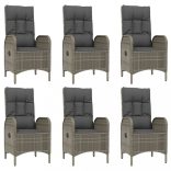 9 részes szürke polyrattan kerti étkezőgarnitúra párnával