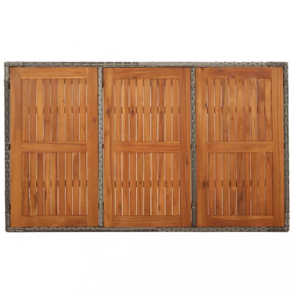 7 részes szürke polyrattan kerti étkezőgarnitúra párnával