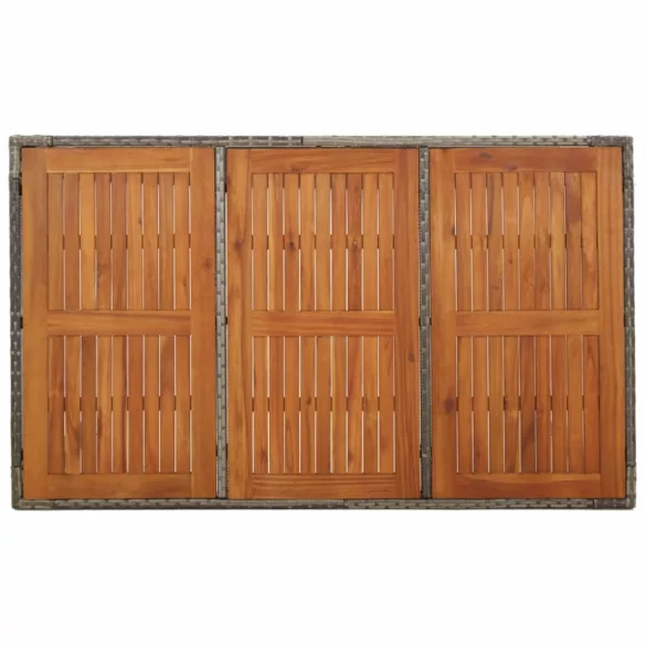 7 részes szürke polyrattan kerti étkezőgarnitúra párnával