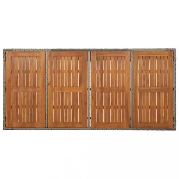 7 részes szürke polyrattan kerti étkezőgarnitúra párnával