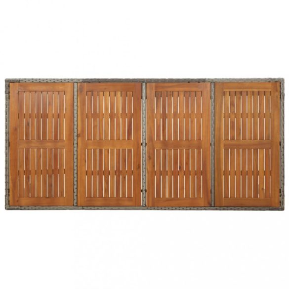 9 részes szürke polyrattan kerti étkezőgarnitúra párnával