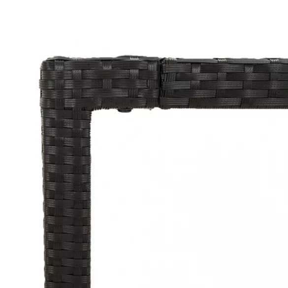 7 részes fekete és szürke polyrattan kerti étkezőszett párnával