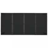 9 részes fekete és szürke polyrattan kerti étkezőszett párnával