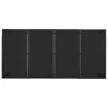 9 részes fekete polyrattan kerti étkezőgarnitúra párnákkal