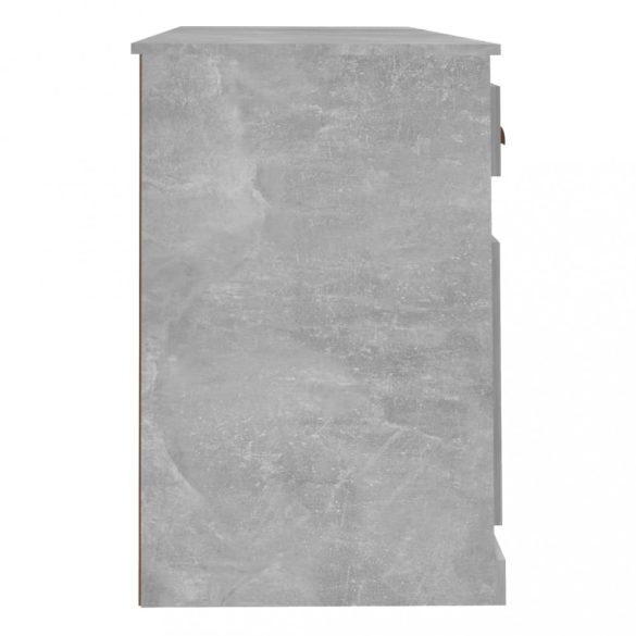 betonszürke szerelt fa íróasztal szekrénnyel