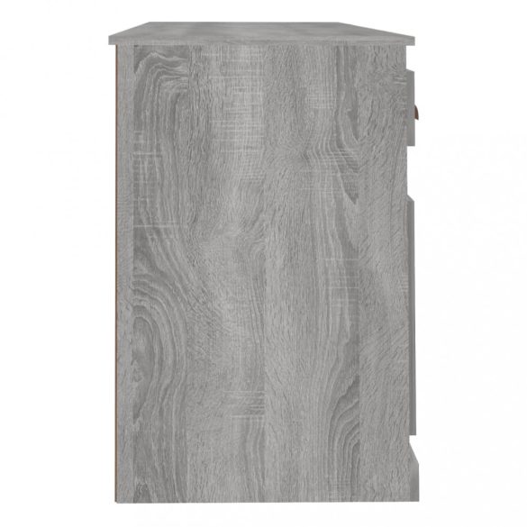 szürke sonoma színű szerelt fa íróasztal szekrénnyel