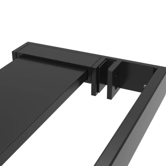 fekete ESG üveg és alumínium zuhanyfal polccal 80 x 195 cm