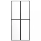 fekete ESG üveg és alumínium zuhanyfal polccal 80 x 195 cm