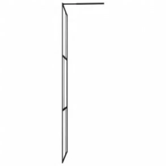 fekete ESG üveg és alumínium zuhanyfal polccal 80 x 195 cm