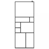 fekete ESG üveg és alumínium zuhanyfal polccal 80 x 195 cm