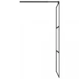 fekete ESG üveg és alumínium zuhanyfal polccal 80 x 195 cm