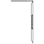 fekete ESG üveg és alumínium zuhanyfal polccal 80 x 195 cm