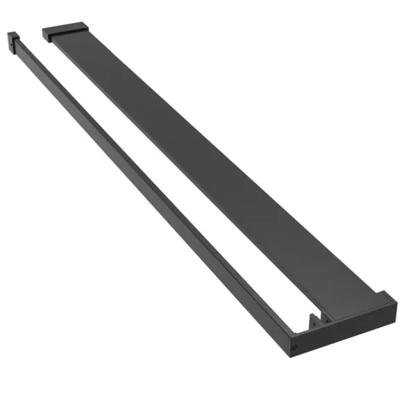 fekete ESG üveg és alumínium zuhanyfal polccal 80 x 195 cm