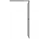 fekete ESG üveg és alumínium zuhanyfal polccal 80 x 195 cm