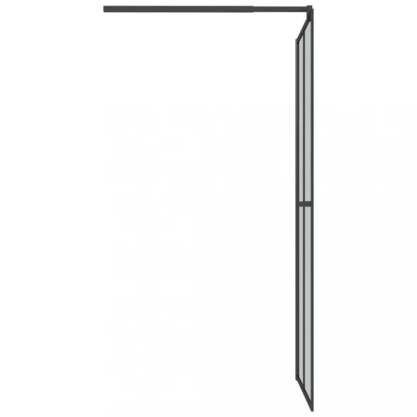 fekete ESG üveg és alumínium zuhanyfal polccal 80 x 195 cm