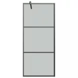 fekete ESG üveg és alumínium zuhanyfal polccal 80 x 195 cm