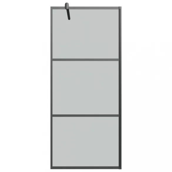 fekete ESG üveg és alumínium zuhanyfal polccal 80 x 195 cm