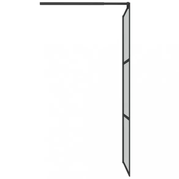 fekete ESG üveg és alumínium zuhanyfal polccal 80 x 195 cm