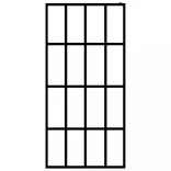 fekete ESG üveg és alumínium zuhanyfal polccal 90 x 195 cm