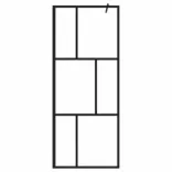 fekete ESG üveg és alumínium zuhanyfal polccal 90 x 195 cm
