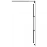 fekete ESG üveg és alumínium zuhanyfal polccal 90 x 195 cm