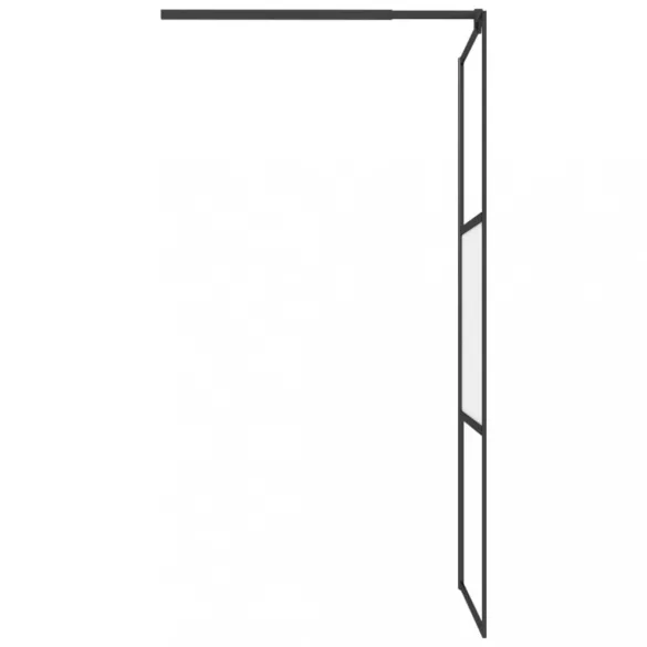 fekete ESG üveg és alumínium zuhanyfal polccal 90 x 195 cm