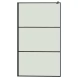 fekete ESG üveg és alumínium zuhanyfal polccal 115x195 cm
