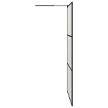 fekete ESG üveg és alumínium zuhanyfal polccal 115x195 cm