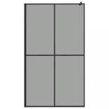 fekete ESG üveg és alumínium zuhanyfal polccal 118 x 190 cm
