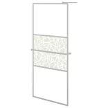 króm ESG üveg és alumínium zuhanyfal polccal 80x195 cm