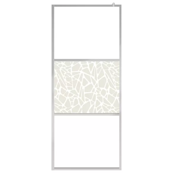 króm ESG üveg és alumínium zuhanyfal polccal 80x195 cm