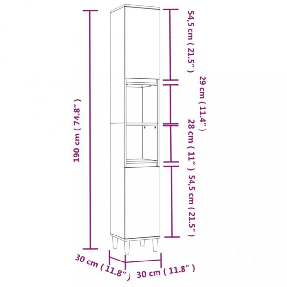 3 részes fehér szerelt fa fürdőszobaszekrény-szett