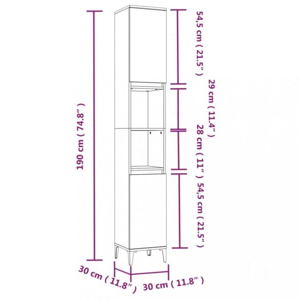 3 részes fehér szerelt fa fürdőszobaszekrény-szett