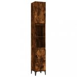 3 részes füstös tölgyszínű szerelt fa fürdőszobai szekrényszett