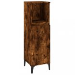 3 részes füstös tölgyszínű szerelt fa fürdőszobai szekrényszett