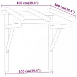 impregnált tömör fenyőfa ajtóelőtető 100x100x80 cm