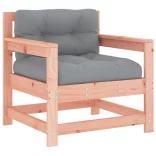 7 részes tömör duglászfenyő kerti társalgószett párnákkal