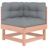 8 részes tömör duglászfenyő kerti társalgószett párnákkal