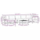 8 részes tömör duglászfenyő kerti társalgószett párnákkal