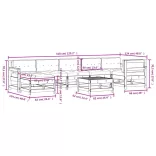 8 részes fehér tömör fa kerti ülőgarnitúra párnával