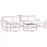 7 részes szürke tömör fa kerti ülőgarnitúra párnával