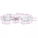 10 részes tömör duglászfenyő kerti társalgószett párnákkal