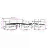 7 részes tömör duglászfenyő kerti ülőgarnitúra