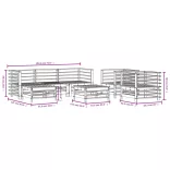 7 részes tömör fenyőfa kerti ülőgarnitúra